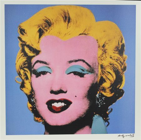 Warhol Andy (D'Aprés) Marilyn riproduzione su lastra in alluminio, cm. 55x55...