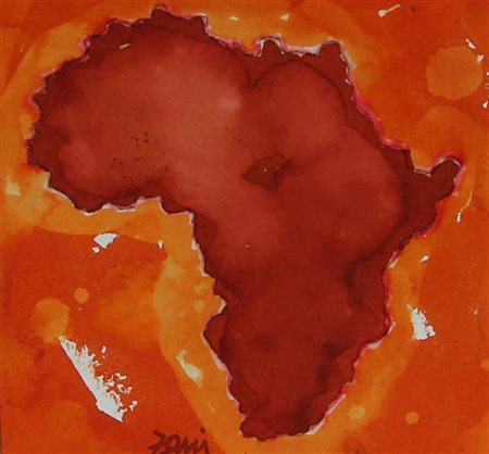 Zani Corrado Afrika, 2010 tecnica mista su cartoncino, cm. 20x22 firmata in...