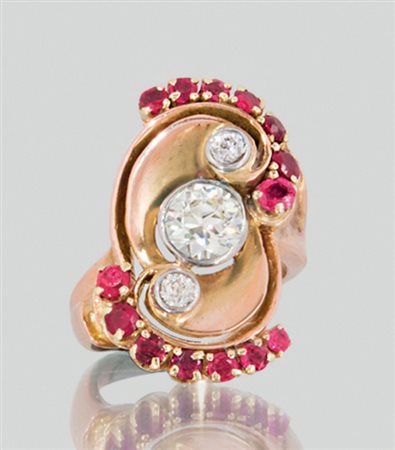 VAN CLEEF & ARPELS ANELLO DI VAN CLEEF & ARPELS ANNI '40 CA. In oro rosa e...