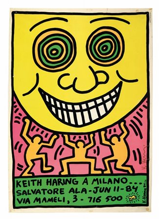 KEITH HARING (1958-1990) Manifesto della mostra da Salvatore Ala, Milano...
