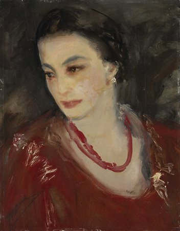 Guido Tallone (Bergamo 1894 - Alpignano 1967) - "La modella Anita" olio su...