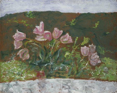 Guido Tallone (Bergamo 1894 - Alpignano 1967) - "Tulipani rosa" olio su...