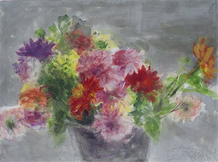 Guido Tallone (Bergamo 1894 - Alpignano 1967) - "Vaso di fiori" olio su tela...