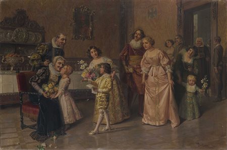 Giacomo Mantegazza (Saronno 1853 - Cernobbio 1920) - "La famiglia riunita"...