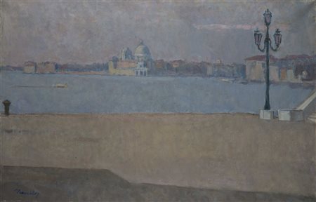 Giuseppe Novello (Codogno 1897 - 1988) - "Venezia"1979 olio su tela (cm...