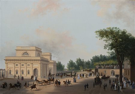 Giuseppe Canella (Verona 1788 - Firenze 1847) - "Veduta di Porta Orientale a...