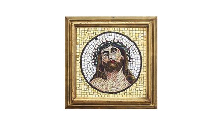 ECCE HOMO mosaico, in cornice cm 29x29 ECCE HOMO, MOSAIC