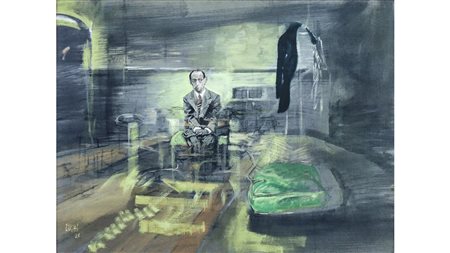 ALBERTO SUGHI (1928-2012) Personaggio in un interno 1968 olio su tela,...