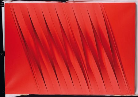 Pino Manos (1930), Sincronico Rosso, 2014 tecnica mista su tela, cm 95x135 ,...