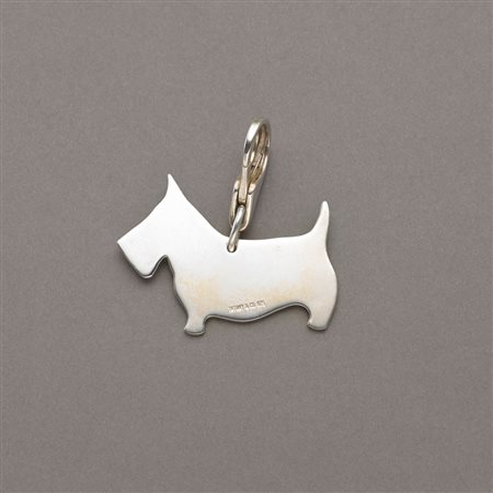 Portachiavi in argento 925/1000 a sagoma di Scottish Terrier, g.13,...