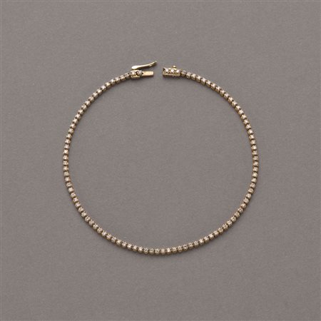 Bracciale in oro rosa con diamanti rotondi ct.0,75, lungh. 18,50cm, g.5,00...