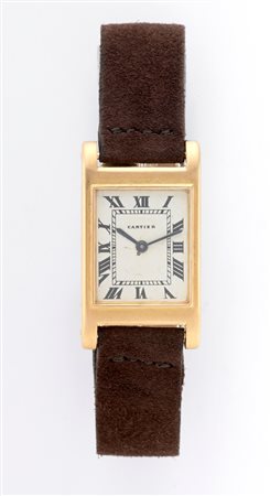 CARTIER Orologio da polso da donna in oro 18K Anni 1940 ca. Quadrante,...