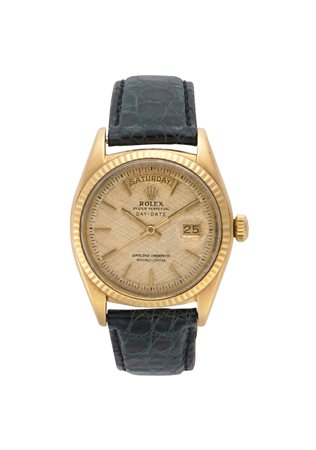 ROLEX DAY DATE Orologio da polso da uomo in oro 18K Anni 1980 ca. Quadrante,...