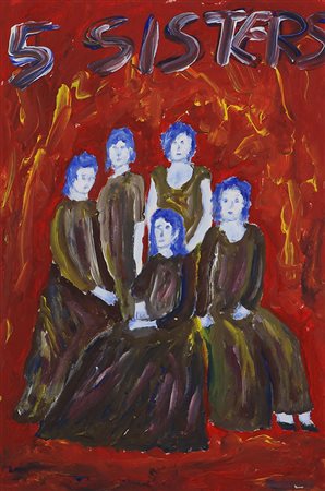 Avanzi Paolo 5 Sisters, 2013 acrilico su campensato, cm. 30x20 firmato,...