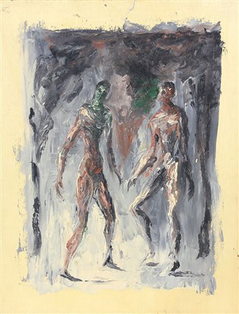 Vagarini Cesare Senza titolo, 1959 olio su tavola, cm. 46x33 siglato e datato...