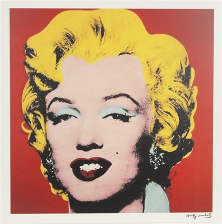 Warhol Andy (D'Aprés) Marilyn riproduzione su lastra in alluminio, cm. 55x55...