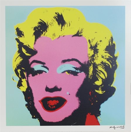 Warhol Andy (D'Aprés) Marilyn riproduzione su lastra in alluminio, cm. 55x55...