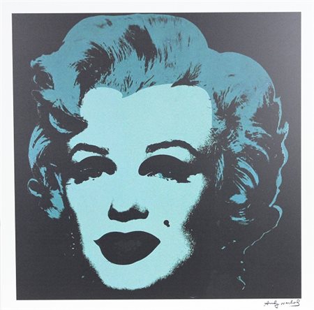 Warhol Andy (D'Aprés) Marilyn riproduzione su lastra in alluminio, cm. 55x55...