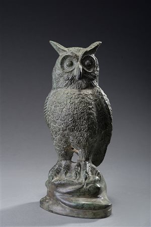 Ignoto 'Gufo' scultura in bronzo patinato (h cm 21) Unknown author. "Owl"...