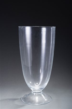 Grande vaso a calice in vetro incolore (h cm 45) Large glass vase