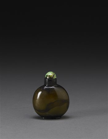 Snuff bottle in agata dalla forma arrotondata, coperchio in turchese Cina,...