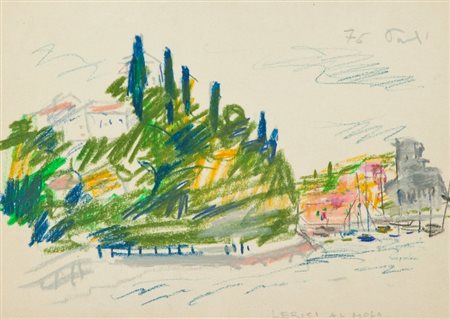 Bruno Paoli (Firenze 1915 - 2005) LERICI AL MOLO, 1976 Pastelli policromi su...