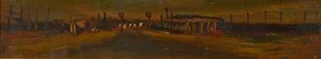 Mario Risoli (Fornovo 1918 - Viareggio 2003) NOTTURNO - MARINA, 1980 Olio su...