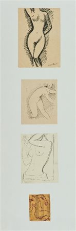 Ruggero Alfredo Micaelles (Firenze 1898 - 1976) NUDI, 1954 4 biro su carta,...