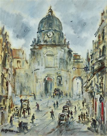 BUZZANCA ANTONIO Padova 1909 - 1995 Cattedrale 1980 olio su tela 50x40 firma...