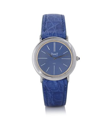 PIAGETPIAGET ANNI '80.C. 209836 in oro bianco 18 kt con vetro zaffiro. Q. blu...