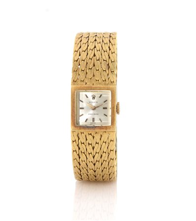 ROLEXROLEX LADY ANNI '60. C. 20186 carrè in oro giallo 18 kt. Q. argentato...