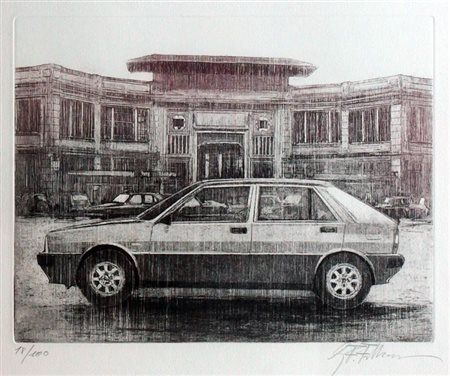 FEBBRARO GIANFRANCESCO Italia XX secolo "Lancia Delta" 1988 70x50 foglio,...