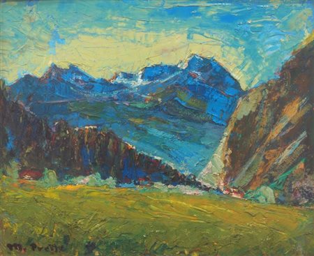 PRELLE MARIA ANTONIETTA Torino 1901 - 1984 "Controluce in montagna...