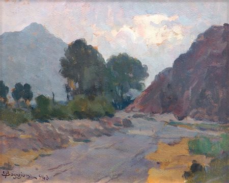 BOGGIONE ENRICO Torino 1889 - 1985 "Val di Susa" 1943 23x28 olio su...