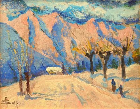 SUPPO ALFREDO Biella 1886 - 1973 Torino "Paesaggio innevato - Courmayeur"...