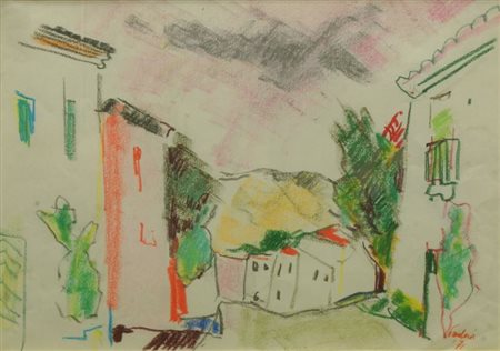 PAULUCCI ENRICO Genova 1901 - 1999 Torino "Paese in Sicilia" 1971 24x33...