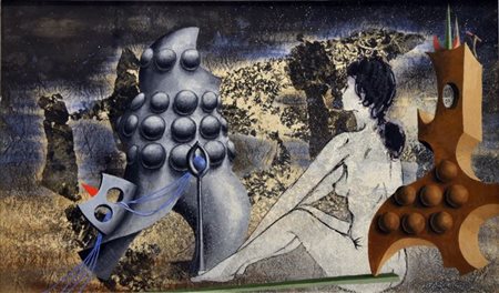 JEAN MARCEL Parigi 1900-1994 "L'Hermine et les armures" 1973 26,5x43,5...