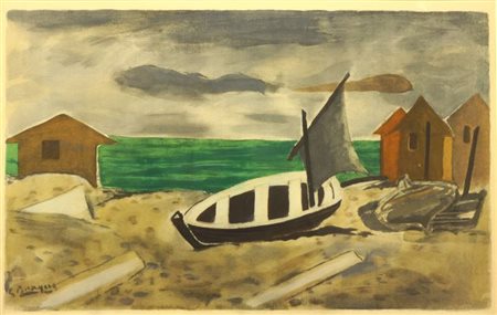 BRAQUE GEORGES F 1882 - 1963 "A' Varengeville" 36x46 litografia a colori...