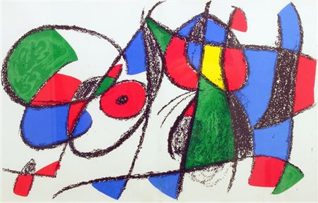 MIRO' JOAN E 1893 - 1983 "Litografia VIII" 31,8x49,8 litografia a colori...