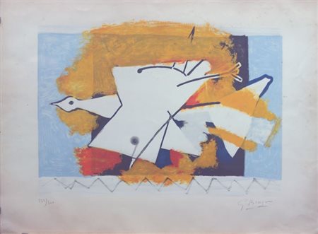 BRAQUE GEORGES F 1882 - 1963 "Colomba" Foglio 54x74 foglio, 40x57 litografia,...