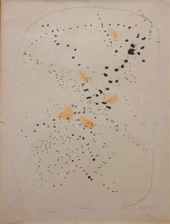 FONTANA LUCIO Rosario 1899 - 1968 Varese "L8 concetto spaziale" 1955 50x38,5...