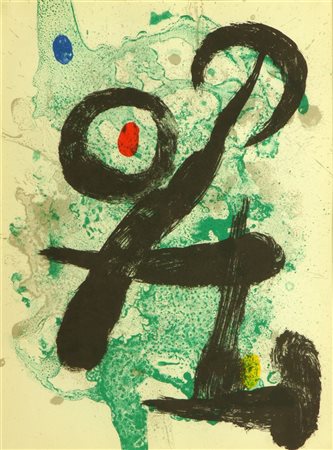 MIRO' JOAN E 1893 - 1983 "Le faune" 1963 38x28 litografia a colori...