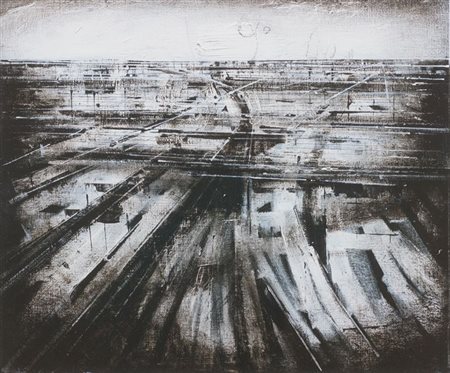 GUAITAMACCHI JONATHAN Londra 1961 "British black main road" 2009 36x43 olio...