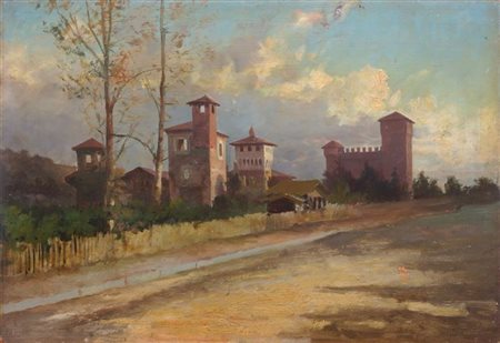 FALCHETTI GIUSEPPE Caluso (TO) 1843 - 1918 Torino "Torino - Il borgo...