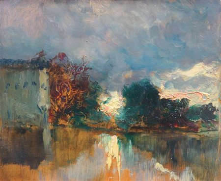 LEVIS GIUSEPPE AUGUSTO Chiomonte (TO) 1873 - 1926 Racconigi (CN) "Tramonto...