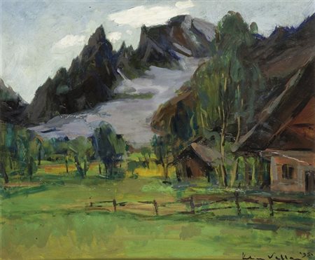 VELLAN FELICE Torino 1889 - 1976 "Entrèves (Valle d'Aosta - Courmayeur)" 1950...