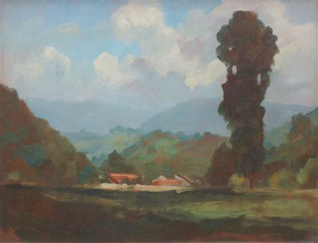 MUSSO CARLO Balangero (TO) 1907 - 1968 "Paesaggio nelle valli di Lanzo" 30x38...