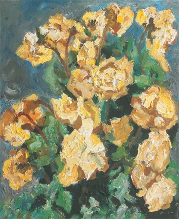 LEVI CARLO Torino 1902 - 1975 Roma "Fiori gialli" 1973 46x36,5 olio su tela...