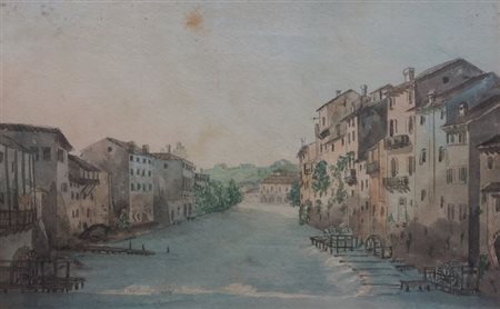 DALL'OCA BIANCA ANGELO Verona 1858 - 1942 "Mulini ad acqua lungo il canale"...