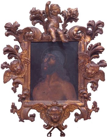 PITTORE ANONIMO DEL XVII SECOLO "Cristo" 41x33 olio su lavagna...